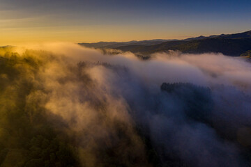 Dubne, wschód słońca, Góry Leluchowskie, Małopolska, Poland, EU