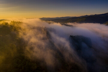 Obraz premium Dubne, wschód słońca, Góry Leluchowskie, Małopolska, Poland, EU
