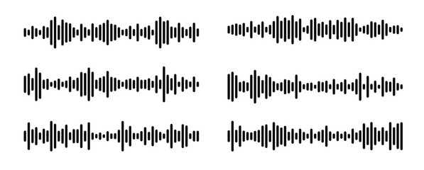 Record player lines social audio of voice volume equalizer with stereo noise sound wave message