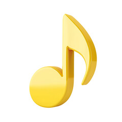 Yellow 3d Music Icon ON transparent background 