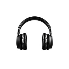 Fototapeta premium Stylish black headphones designed for comfort and superior sound quality, perfect for music lovers and audio professionals.