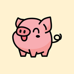 cute pig vector illustration graphic