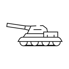 tank military line icon vector. tank military sign. isolated contour symbol black illustration