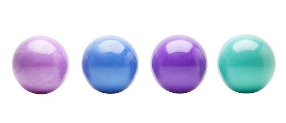 Four Shiny Colorful Spheres, Blue, Purple, Teal, Pink, Abstract Background, Concept Design, Abstract