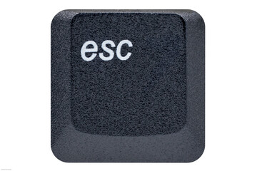 Black key button from a keyboard showing the shortcut ESC