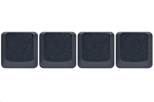 4 Black empty keys buttons from a keyboard 
