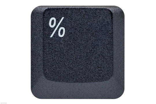 Black key button from a keyboard showing the percentage sign