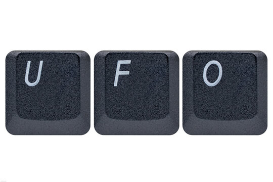 Black keys buttons from a keyboard showing the word Shortcut UFO