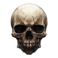 Obraz premium Skull, white background, traces of biological civilization