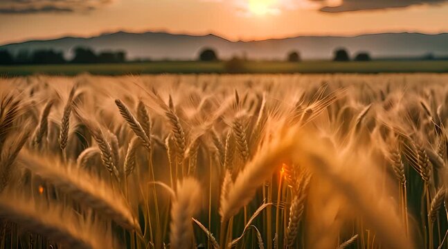 Wheat Field Borderline. Rural Landscape