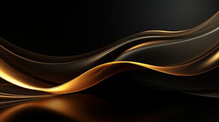 Abstract black and gold wavy background.