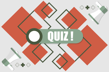 Vector banner. Megaphone with quiz speech bubble. Loudspeaker. Banner for business, marketing. Banner design vector illustration.