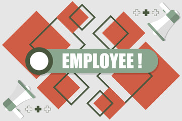 Vector banner. Megaphone with employee speech bubble. Loudspeaker. Banner for business, marketing. Banner design vector illustration.