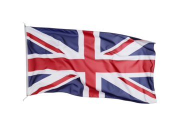 United kingdom flag on transparent background.  flag isolated on transparent background png cutouts. Image for graphic designer. Image for flyers. Image for communication. Patriotic 