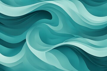 Gentle abstract waves in varying shades of teal and aqua, Ai Generated