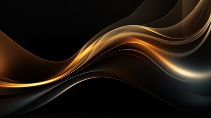 Abstract black and gold wavy background.
