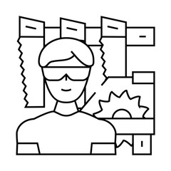 carpenter worker line icon vector. carpenter worker sign. isolated contour symbol black illustration