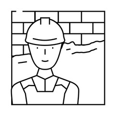 plasterer worker line icon vector. plasterer worker sign. isolated contour symbol black illustration