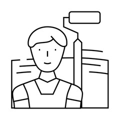 painter man line icon vector. painter man sign. isolated contour symbol black illustration
