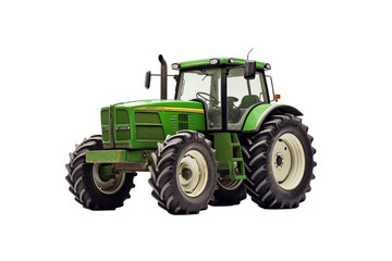 Agricultural green tractor on transparent background. Topics related to the agricultural world. Image for graphic designer. Agricultural job offer. Organic farming Transparent background png cutouts 