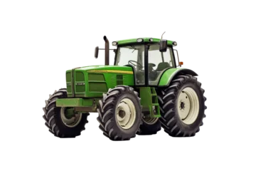 Agricultural green tractor on transparent background.  Topics related to the agricultural world. Image for graphic designer. Agricultural job offer. Organic farming Transparent background png cutouts 