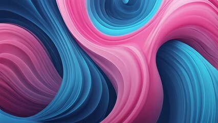 Fototapeta premium Abstract fluid iridescent holographic neon curved wave in motion colorful background 3d render. Gradient design element for backgrounds, banners, wallpapers, posters and covers.