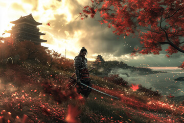 Sentinel of the Misty Citadel : A Samurai's Vigil - Generative AI