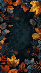 Colorful autumn leaves background, vibrant foliage, seasonal decoration, with copy space