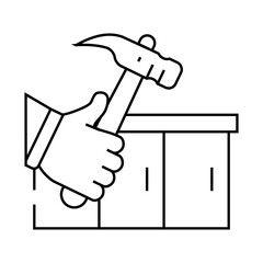 kitchen worktop repair line icon vector. kitchen worktop repair sign. isolated contour symbol black illustration