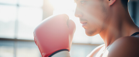 Determined Boxer Prepares for a Fight