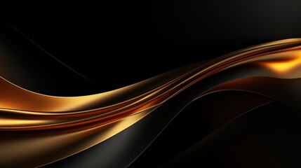 Abstract black and gold wavy background.