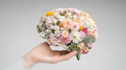 Abstract representation of mental health with a brain made of blooming flowers, mental wellness, artistic healthcare