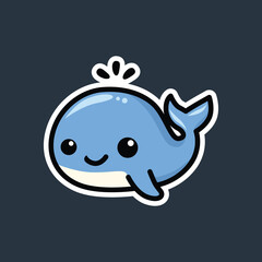 cute whale vector illustration graphic