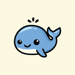 cute whale vector illustration graphic