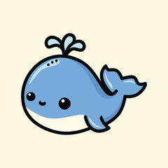 Obraz premium cute whale vector illustration graphic