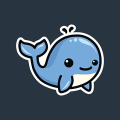 cute whale vector illustration graphic