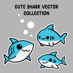 cute shark vector illustration graphic