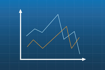 Statistics graph concept. Colored flat vector illustration isolated.