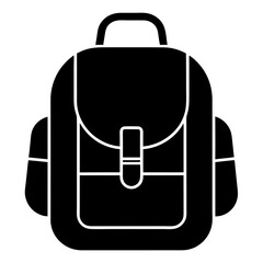 School bag icon isolated on white background. Backpack icon silhouette vector illustration.