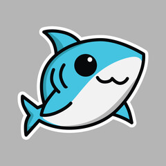 cute shark vector illustration graphic