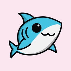 Obraz premium cute shark vector illustration graphic