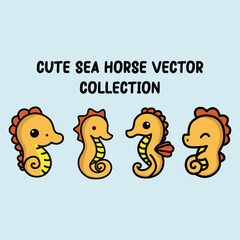 cute sea horse vector illustration graphic
