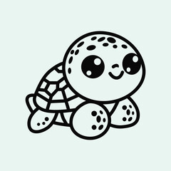 cute turtle vector illustration graphic