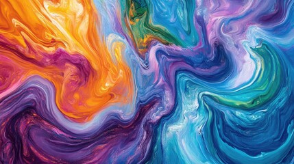 Fototapeta premium Swirling, colorful patterns create a vibrant abstract background, full of dynamic movement and energy.