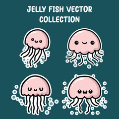 cute jelly fish vector illustration graphic