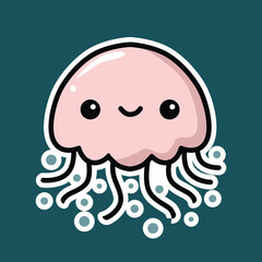 cute jelly fish vector illustration graphic