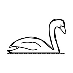 swan bird line icon vector. swan bird sign. isolated contour symbol black illustration