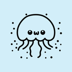 Fototapeta premium cute jelly fish vector illustration graphic