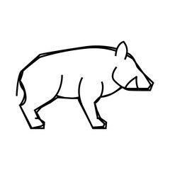 boar animal line icon vector. boar animal sign. isolated contour symbol black illustration