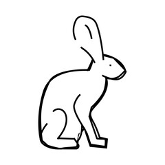 hare animal line icon vector. hare animal sign. isolated contour symbol black illustration